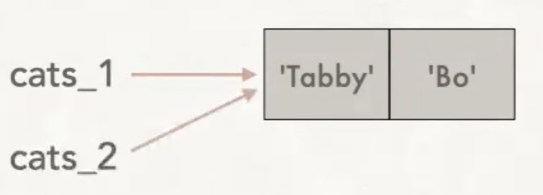 Memory diagram for two variables refering to the same list