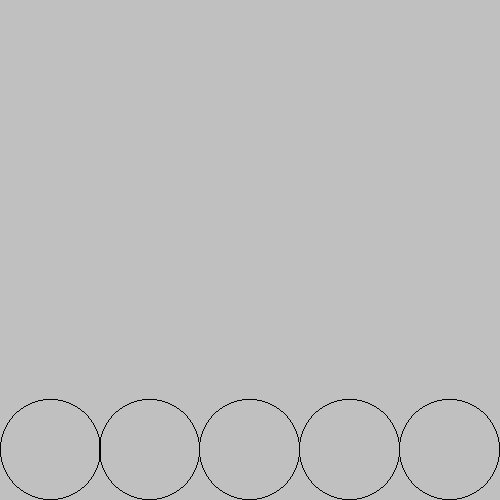 for loop produces one row of circles
